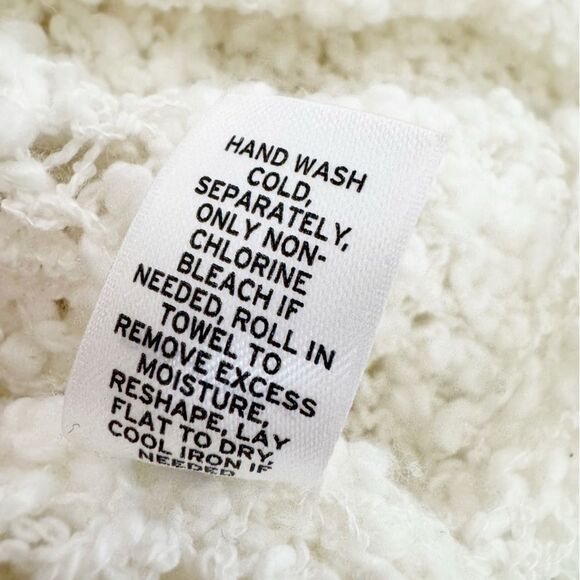 Leith Off White Popcorn Knit Long Sleeve Sweater Size L - Picture 9 of 10